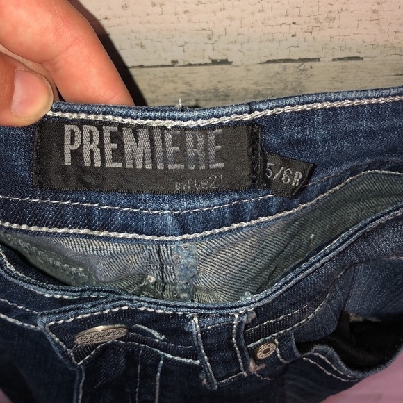 Premiere rue21 bling boot cut jeans size 5/6R rue21 denim jeans sparkly jeans - Picture 7 of 8